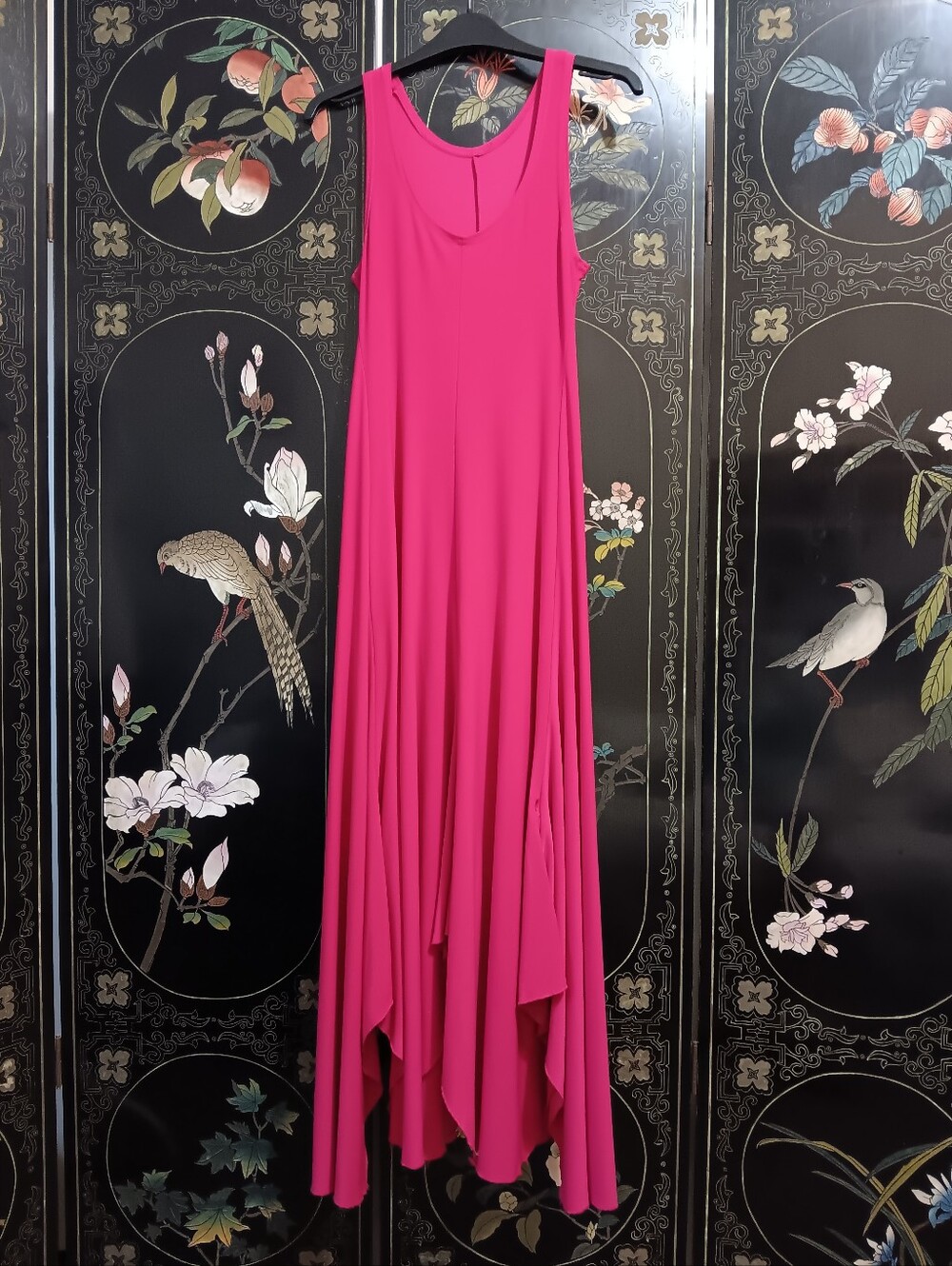 Sympli Sleeveless Fuchsia Flowing Maxi Dress